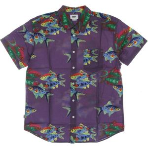 Obey, Heren, Overhemden, Veelkleurig, Maat: S Zijde,