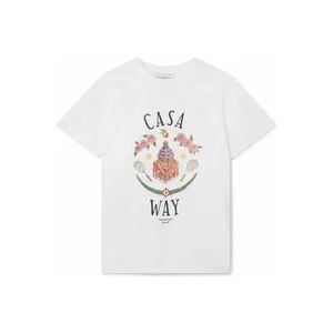 Casablanca Casa Way Wit T-Shirt , White , Heren , Maat: L