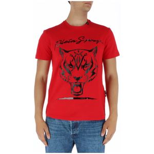 Plein Sport, Heren, Tops, Rood, Maat: S Katoen,