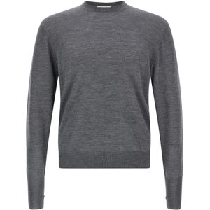 Ma'ry'ya, Heren, Truien, Grijs, Maat: S Zijde,