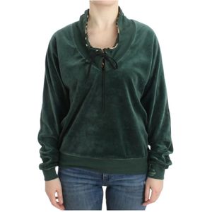 Roberto Cavalli, Dames, Sweatshirts & Hoodies, Groen, Maat: S Katoen,