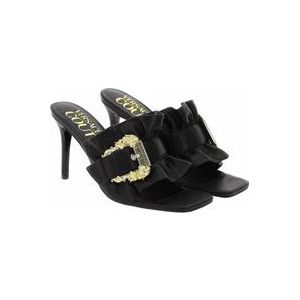 Versace Zwarte Open Sandalen met Gouden Gesp , Black , Dames , Maat: 37 EU