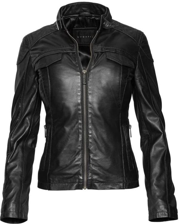 Bugatti, Dames, Jassen, Zwart, Maat: S Leer,