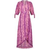 Jurk - Channa - Viscose - 3/4 Lengte - Normale Pasvorm - V-hals - Pofmouwen