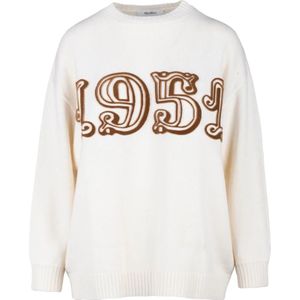 Max Mara, Dames, Truien, Wit, Maat: L Wol,