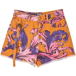 Versace Jeans Couture, Dames, Korte broeken, Veelkleurig, Maat: W26 Denim,
