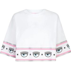 Chiara Ferragni Collection, Dames, Tops, Wit, Maat: M Katoen,