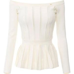 Elisabetta Franchi, Dames, Blouses & Shirts, Beige, Maat: XS Viscose,