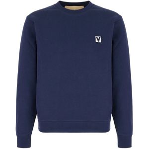 Valentino Garavani, Heren, Sweatshirts & Hoodies, Blauw, Maat: L Katoen,