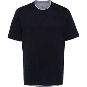 Brunello Cucinelli, Heren, Tops, Zwart, Maat: M Katoen,