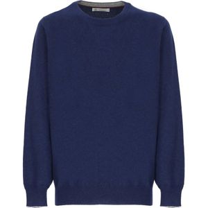 Brunello Cucinelli, Heren, Truien, Blauw, Maat: S Kasjmier,