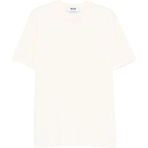 Msgm, Heren, Tops, Wit, Maat: S Katoen,