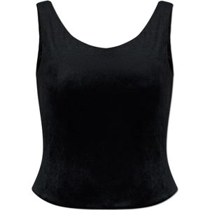 Balenciaga, Dames, Tops, Zwart, Maat: M Velours,