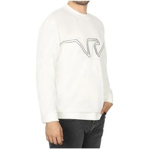 Emporio Armani, Heren, Sweatshirts & Hoodies, Wit, Maat: XL Katoen,