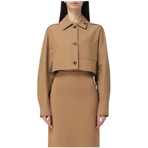 Max Mara, Dames, Jassen, Bruin, Maat: M Katoen,
