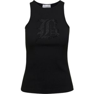 Blumarine, Dames, Tops, Zwart, Maat: M Katoen,