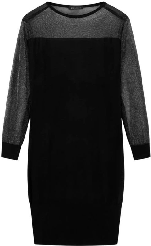 Armani Exchange - XW001324AF13781MC108 - Zwarte Bodycon Jurk - Lange Mouwen