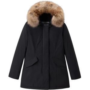 Woolrich Luxe Arctic Parka met wasbeer bont , Black , Dames , Maat: L