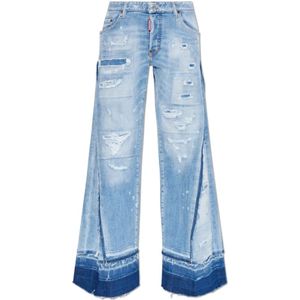 Dsquared2 - Mother Jeans - Blauw - Dames - Bootcut Silhouet - Stretchdenim
