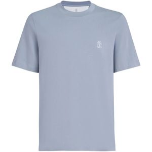 Brunello Cucinelli, Heren, Tops, Blauw, Maat: 2XL