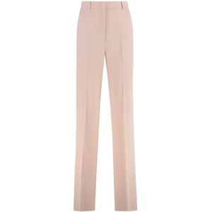 Max Mara Studio, Dames, Broeken, Roze, Maat: S Wol,