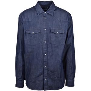 Dondup, Heren, Overhemden, Blauw, Maat: L Katoen,