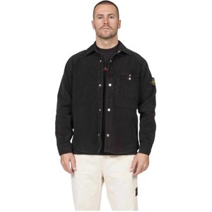 Stone Island, Heren, Jassen, Zwart, Maat: XL