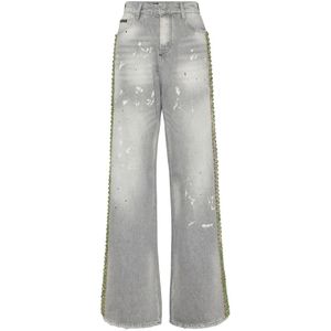 Philipp Plein, Dames, Jeans, Grijs, Maat: W24