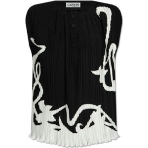 Lanvin, Dames, Tops, Zwart, Maat: S