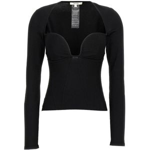 Nensi Dojaka, Dames, Tops, Zwart, Maat: L