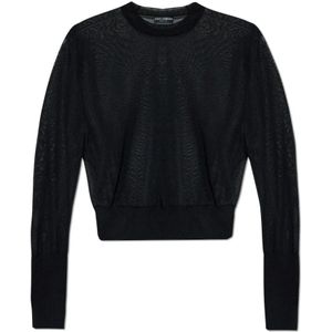 Dolce & Gabbana, Dames, Truien, Zwart, Maat: XS Nylon,