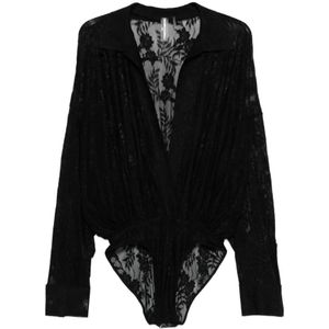 Norma Kamali, Dames, Tops, Zwart, Maat: 2XS