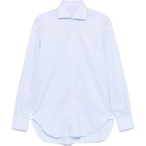 Barba, Heren, Overhemden, Blauw, Maat: L Katoen,