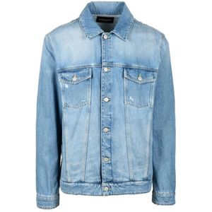 Dondup, Heren, Jassen, Blauw, Maat: XL Katoen,