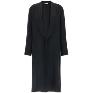 Alberta Ferretti, Dames, Mantels, Zwart, Maat: XS Zijde,