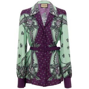 Gucci, Dames, Blouses & Shirts, Veelkleurig, Maat: M Zijde,