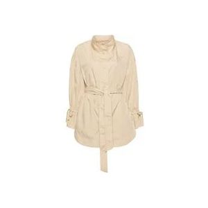 Twinset Almond Milk Fashion Parka Met Riem , Beige , Dames , Maat: L