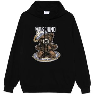 Moschino, Heren, Sweatshirts & Hoodies, Zwart, Maat: L