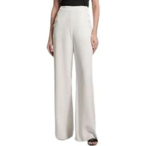 Max Mara Studio, Dames, Broeken, Wit, Maat: XS Katoen,