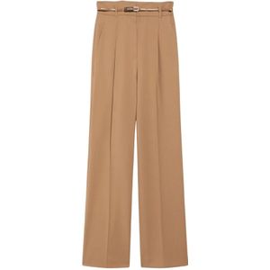 Max Mara Studio, Dames, Broeken, Bruin, Maat: XS Wol,