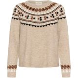 Cream - Cherrie - Gebreide Trui - Beige - Dames