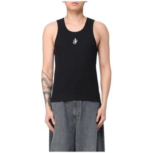 JW Anderson - Logo Tanktop - Zwart - Katoen - Mouwloos - U-hals