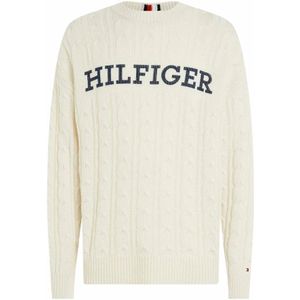 TOMMY HILFIGER - Trui - Ecru - Wol - Ronde Hals - Lange Mouwen