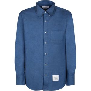 Thom Browne, Heren, Overhemden, Blauw, Maat: L Denim,