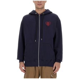 Family First, Heren, Sweatshirts & Hoodies, Blauw, Maat: M Katoen,