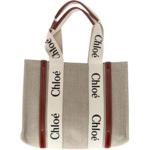 Chloé Pre-owned, Dames, Pre-owned, Beige, Maat: ONE Size Linnen,