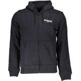 Napapijri - Sweatshirt - Zwart - Katoen - Hooded Zip-Up met Logo