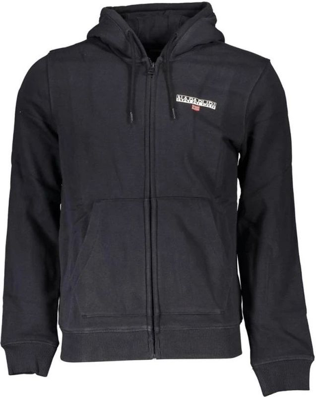 Napapijri - Sweatshirt - Zwart - Katoen - Hooded Zip-Up met Logo