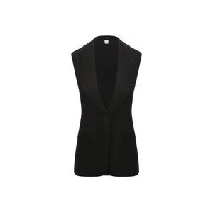 Burberry Zwarte Wollen Vest - Tijdloze Stijl , Black , Dames , Maat: 3XS