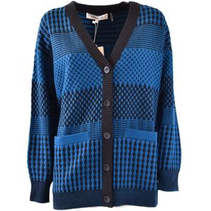 Diane Von Furstenberg, Dames, Truien, Blauw, Maat: S